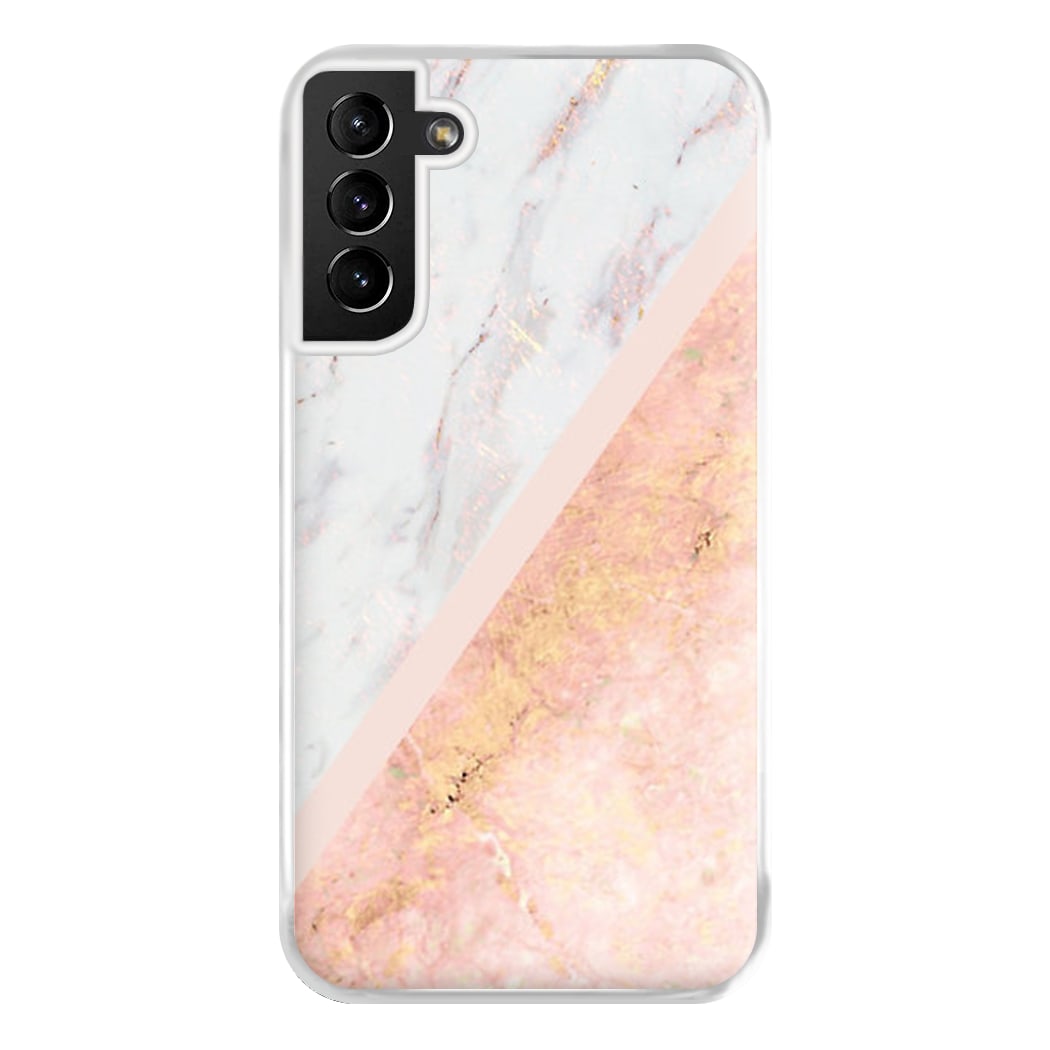 Marble and Rose Gold Phone Case for Galaxy S21 Plus