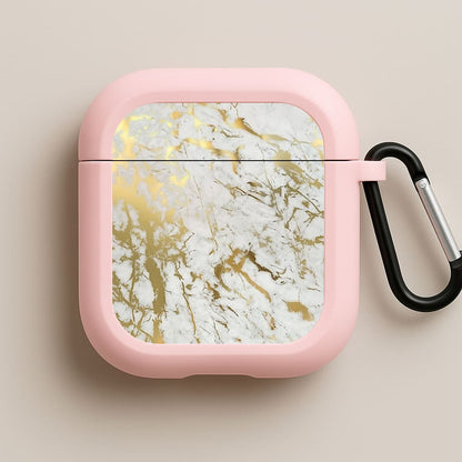 Gold Marble Splatter Pink AirPods Case
