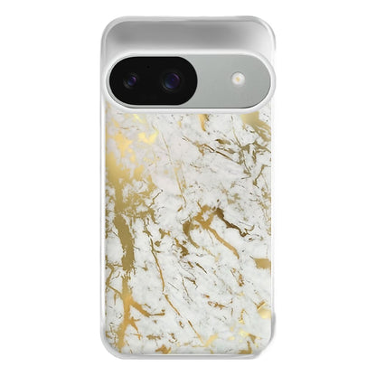 Gold Marble Splatter Phone Case for Google Pixel 9 / 9 Pro