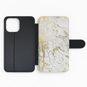 Gold Marble Splatter Flip / Wallet Phone Case 2