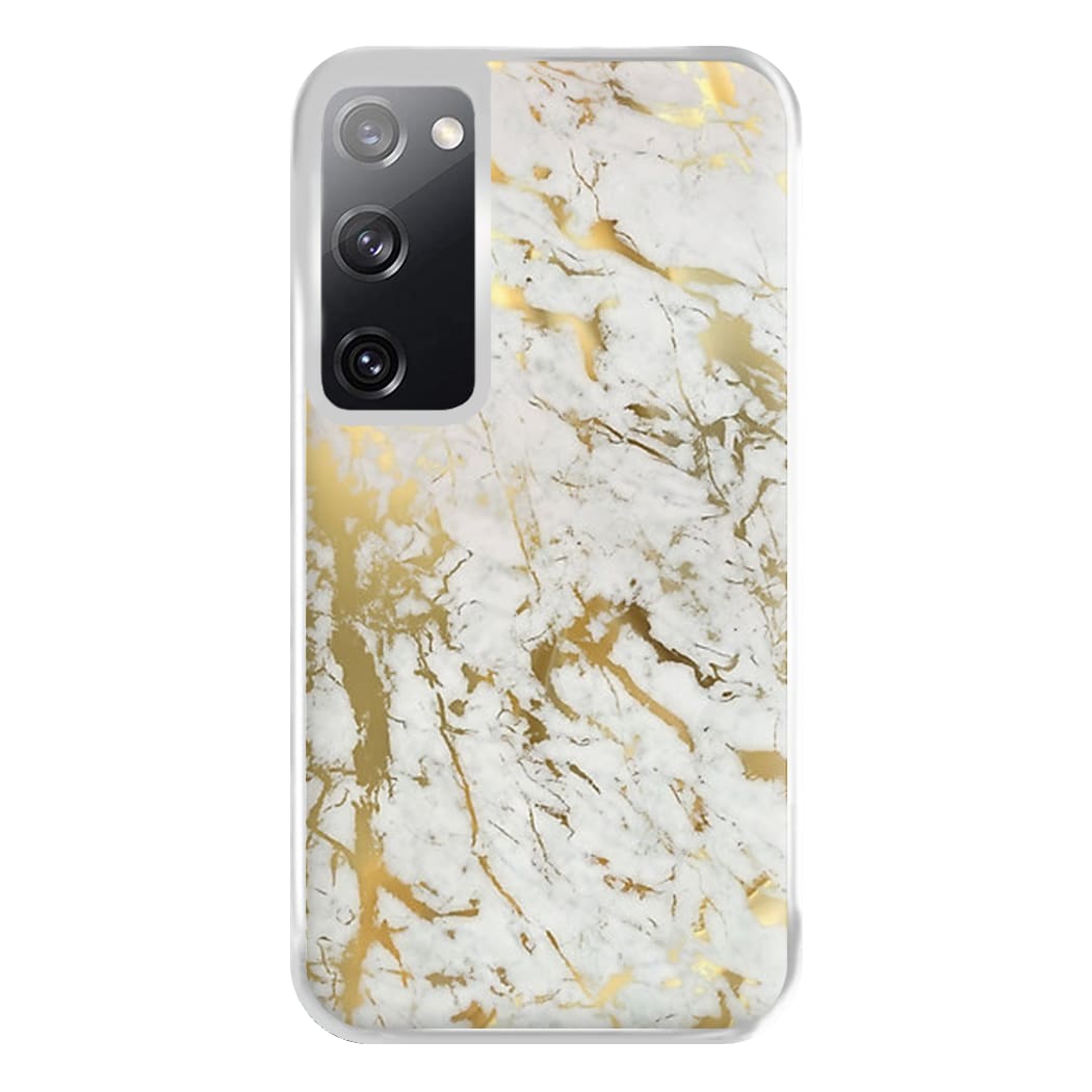 Gold Marble Splatter Phone Case for Galaxy S20