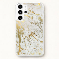 Gold Marble Splatter Phone Case for Galaxy S26 Ultra