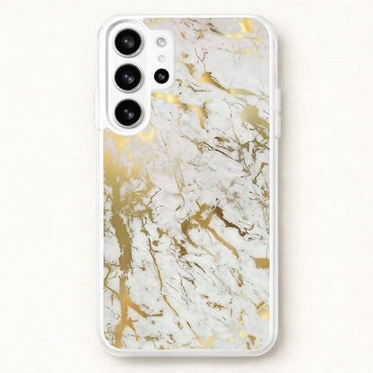 Gold Marble Splatter Phone Case for Galaxy S26 Ultra