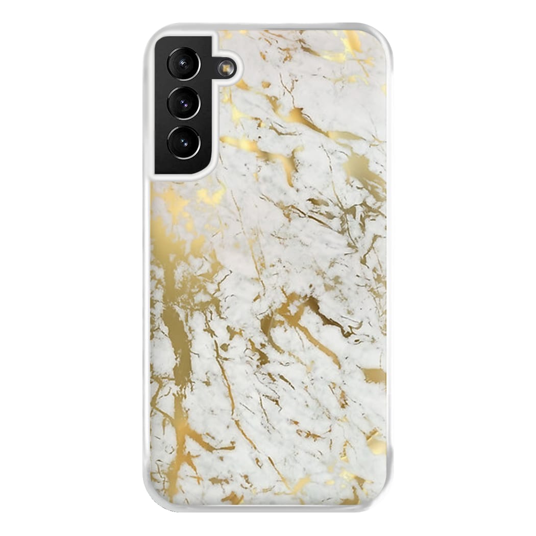 Gold Marble Splatter Phone Case for Galaxy S21 Plus