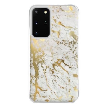 Gold Marble Splatter Phone Case for Galaxy S20 Plus