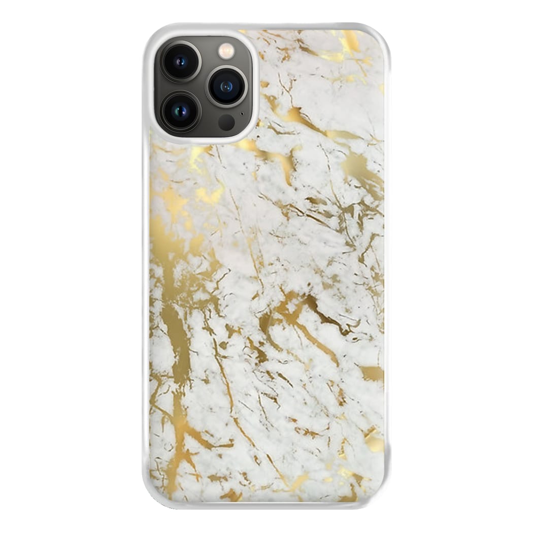 Gold Marble Splatter Phone Case for iPhone 13