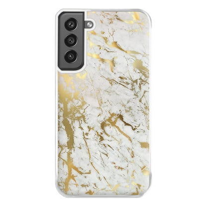 Gold Marble Splatter Phone Case for Galaxy S21FE