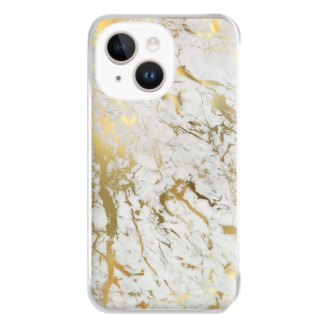 Gold Marble Splatter Phone Case for iPhone 14 Plus