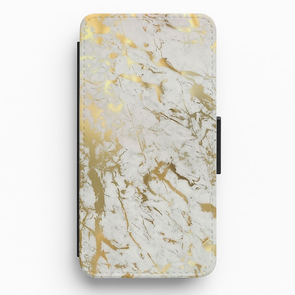 Gold Marble Splatter Flip / Wallet Phone Case