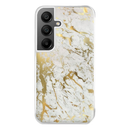 Gold Marble Splatter Phone Case for Galaxy A55