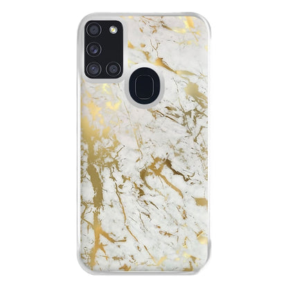 Gold Marble Splatter Phone Case for Galaxy A21s