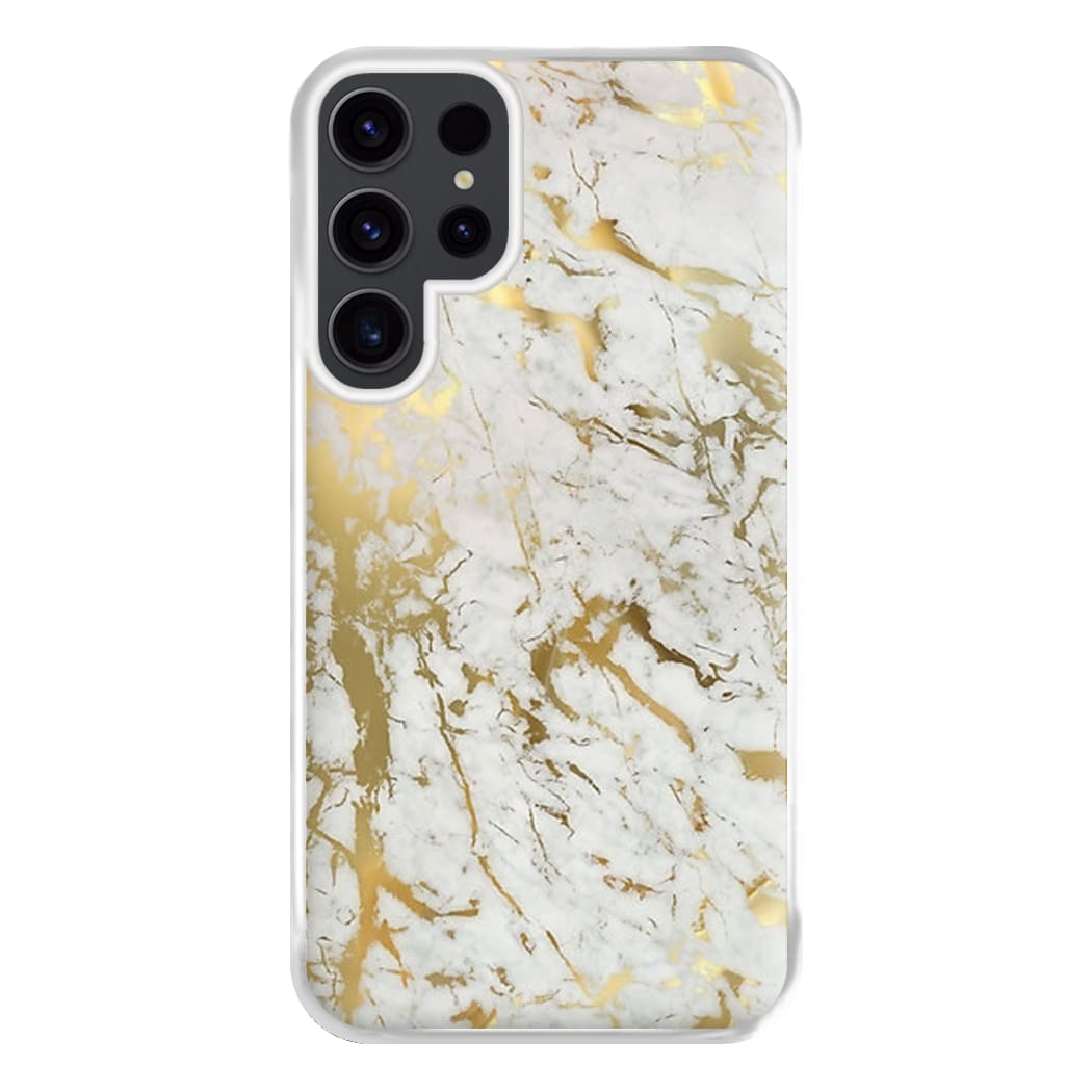 Gold Marble Splatter Phone Case for Galaxy S23 Ultra