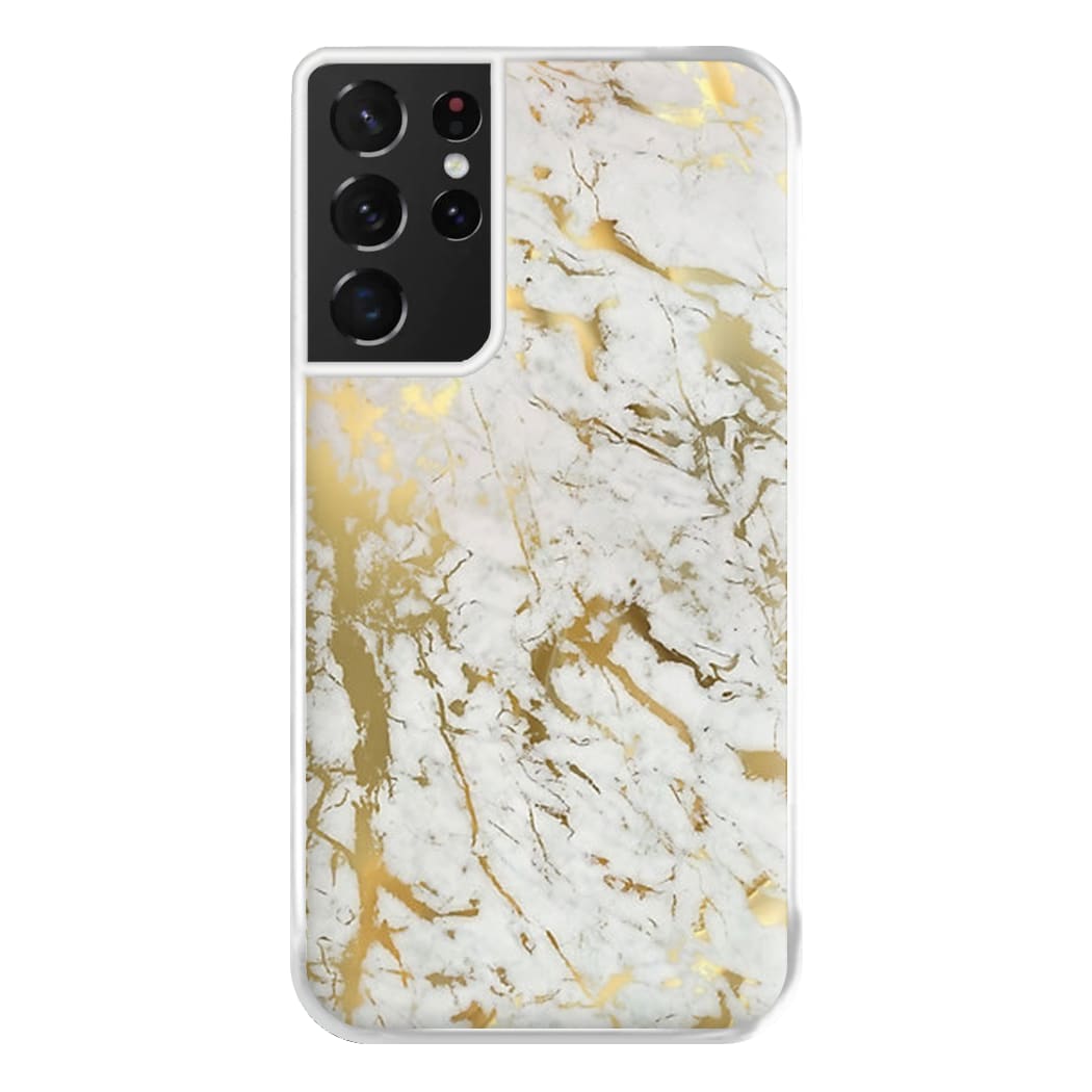 Gold Marble Splatter Phone Case for Galaxy S21 Ultra