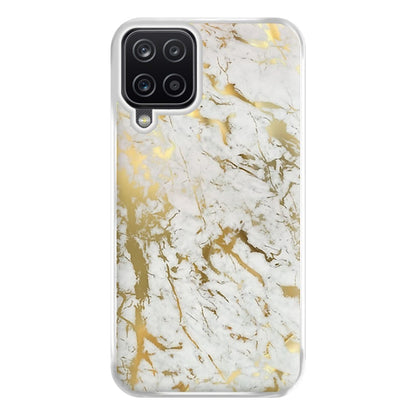 Gold Marble Splatter Phone Case for Galaxy A12