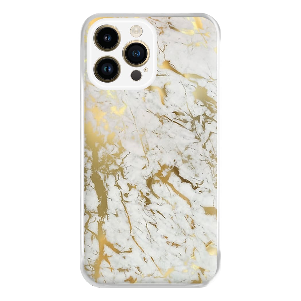 Gold Marble Splatter Phone Case for iPhone 14 Pro Max