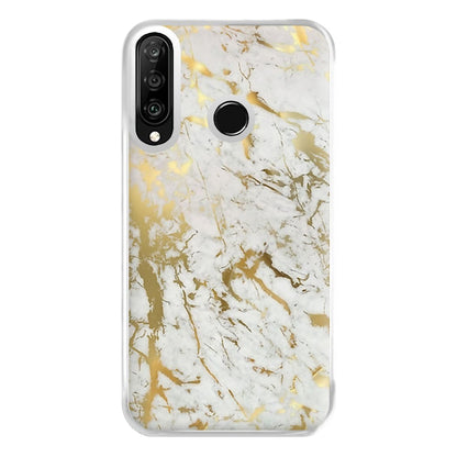 Gold Marble Splatter Phone Case for Huawei P30 Lite