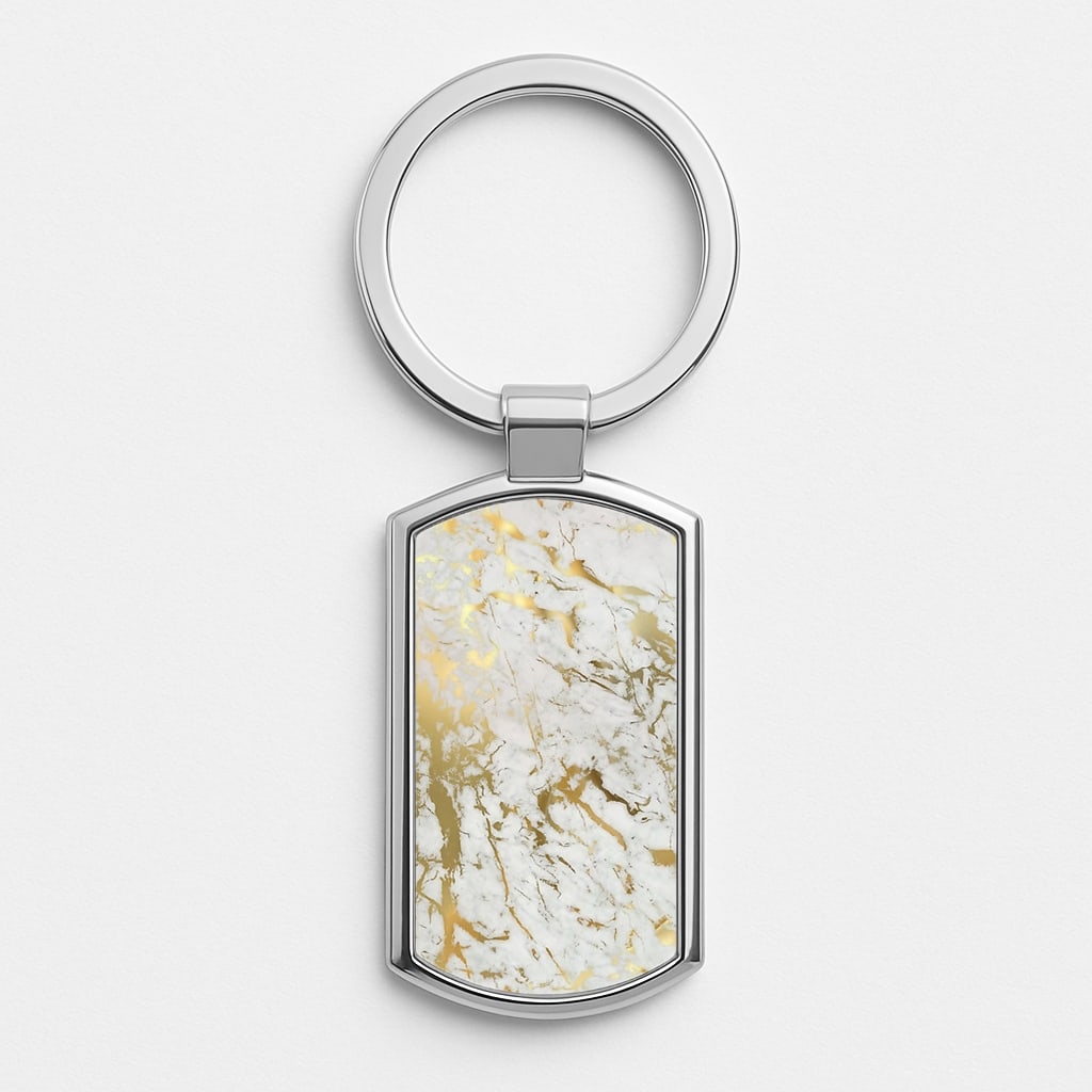 Gold Marble Splatter Luxury Keyring