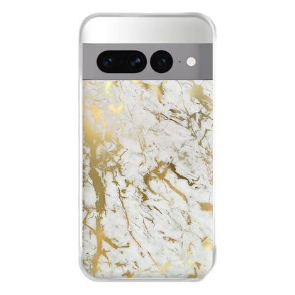 Gold Marble Splatter Phone Case for Google Pixel 7 Pro