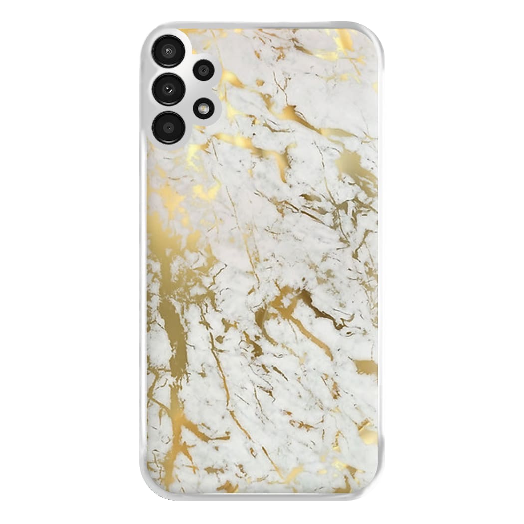 Gold Marble Splatter Phone Case for Galaxy A13