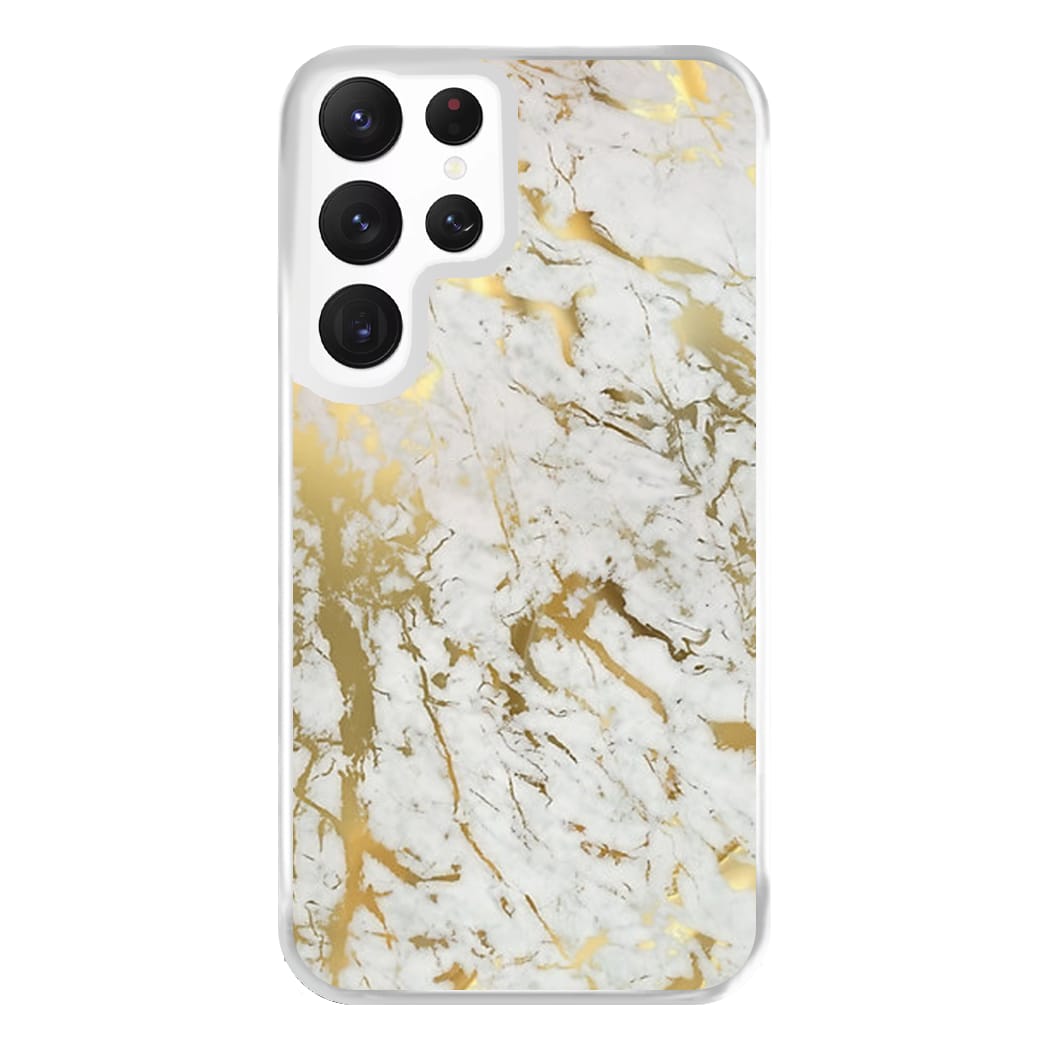 Gold Marble Splatter Phone Case for Galaxy S22 Ultra