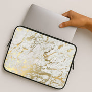 Gold Marble Splatter Laptop Sleeve 2