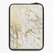 Gold Marble Splatter Laptop Sleeve 1