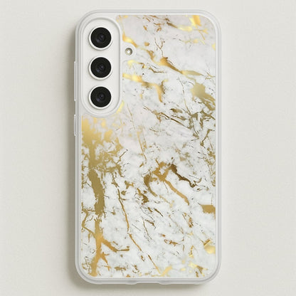 Gold Marble Splatter Phone Case for Galaxy S25FE