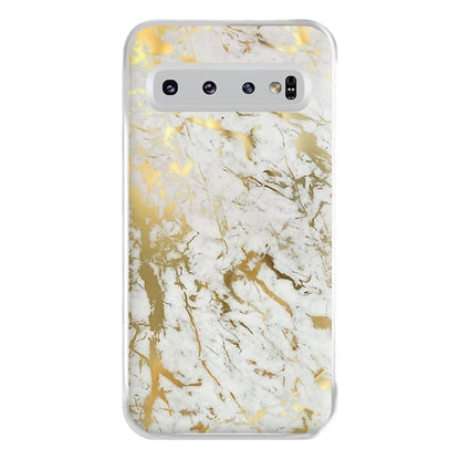 Gold Marble Splatter Phone Case for Galaxy S10 Plus