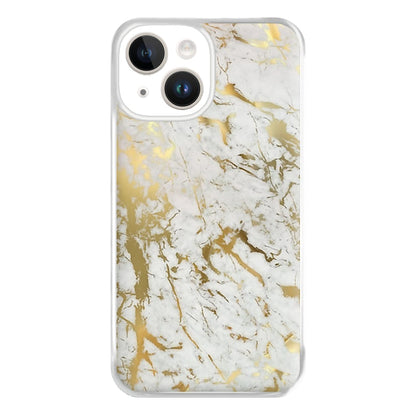 Gold Marble Splatter Phone Case for iPhone 14