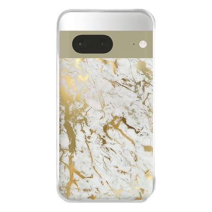 Gold Marble Splatter Phone Case for Google Pixel 7a