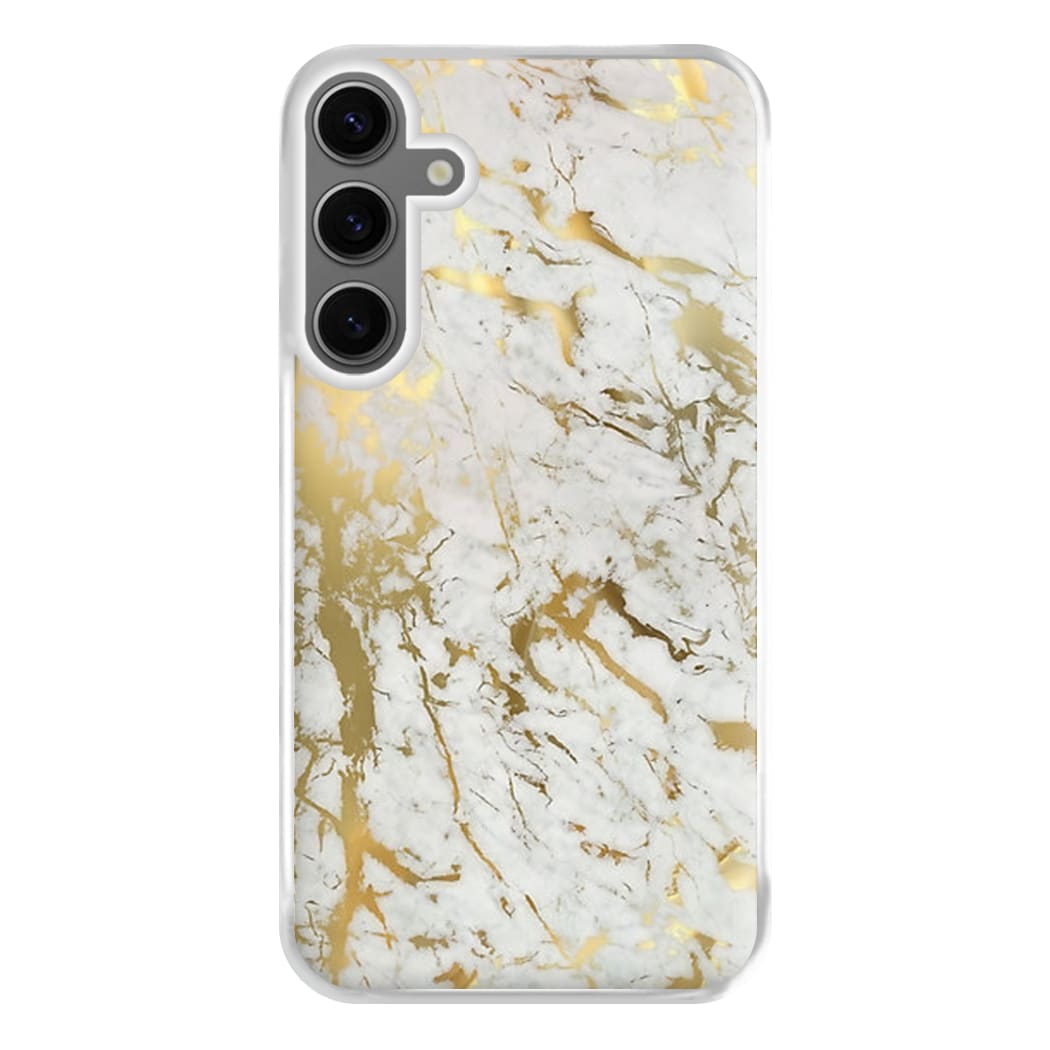 Gold Marble Splatter Phone Case for Galaxy S24FE