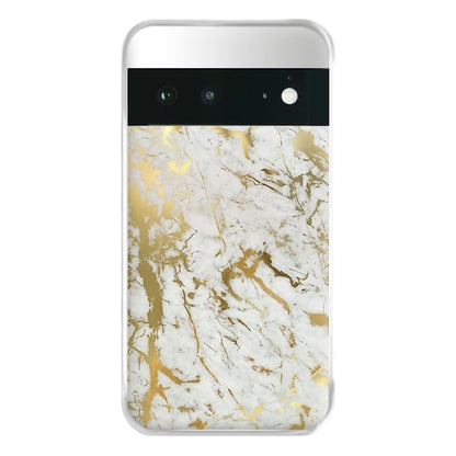 Gold Marble Splatter Phone Case for Google Pixel 6a