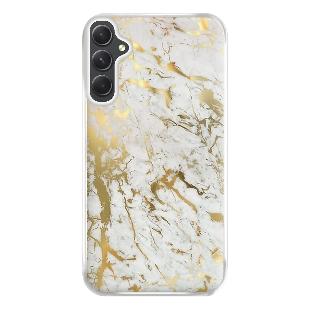 Gold Marble Splatter Phone Case for Galaxy A14