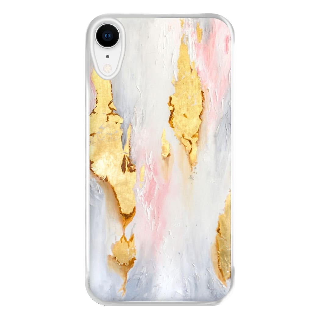 Gold Flaked Marble Pattern Phone Case for iPhone XR