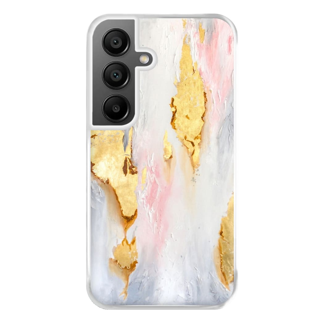 Gold Flaked Marble Pattern Phone Case for Galaxy A55