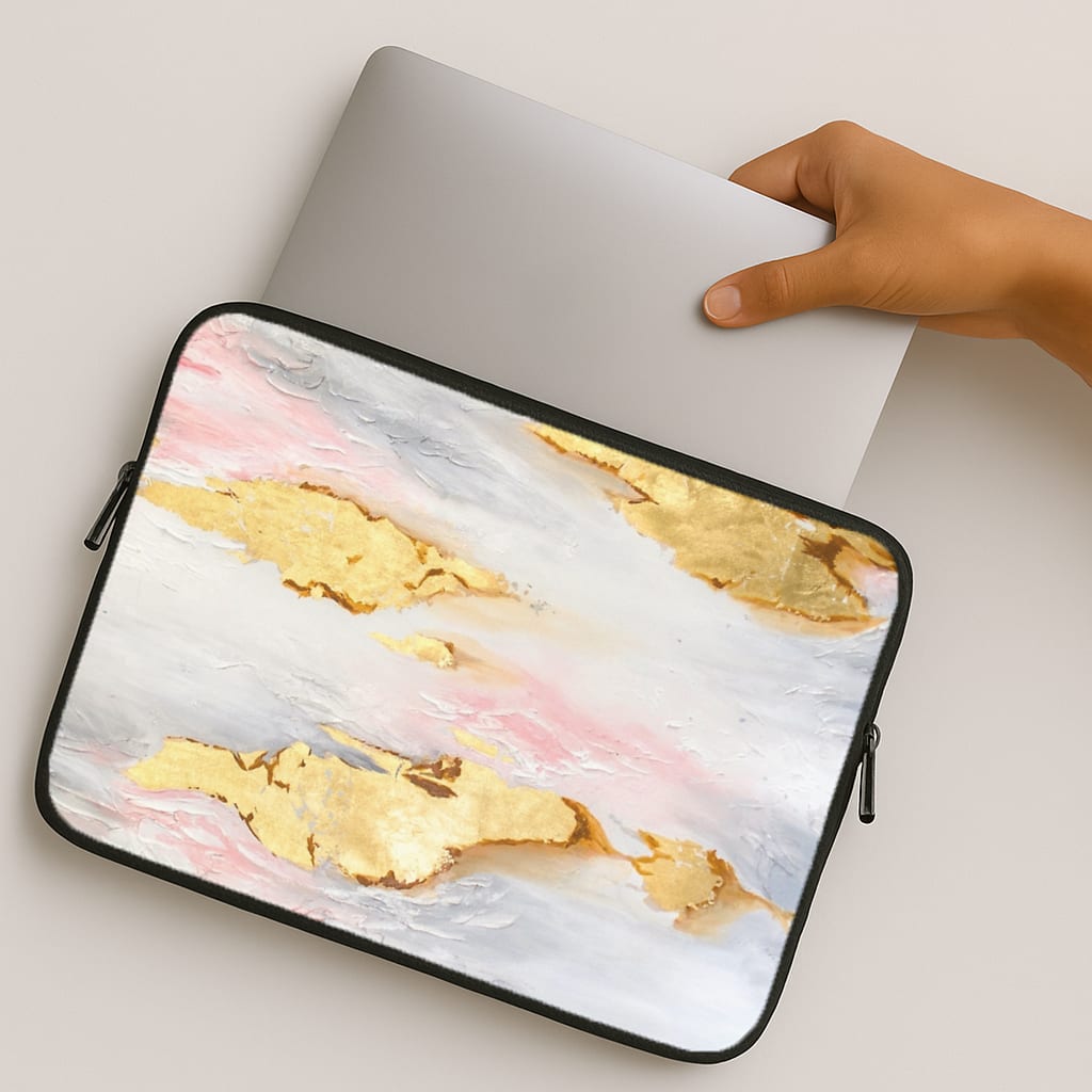 Gold Flaked Marble Pattern MacBook Case
