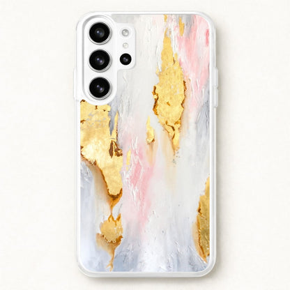 Gold Flaked Marble Pattern Phone Case for Galaxy S26 Ultra
