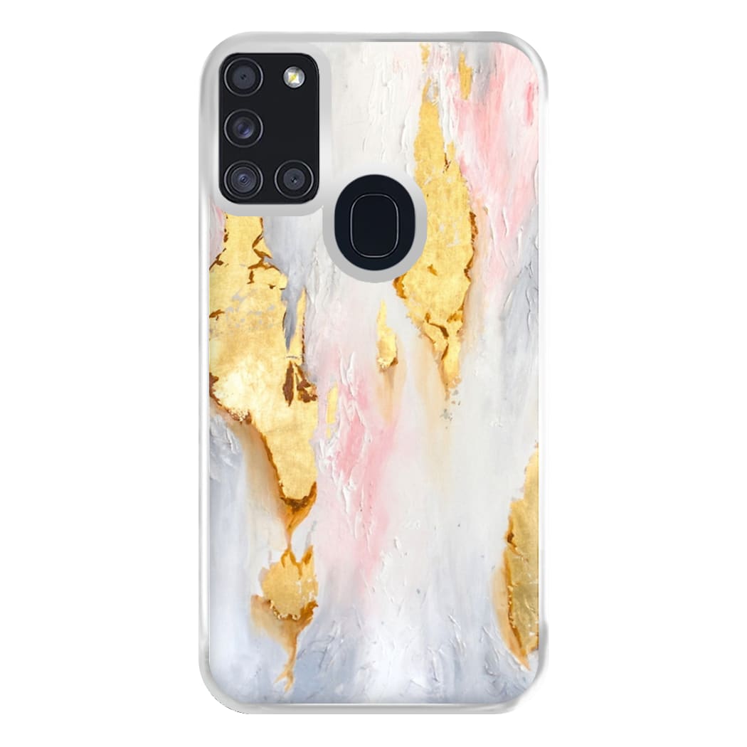 Gold Flaked Marble Pattern Phone Case for Galaxy A21s