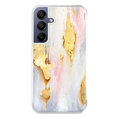 Gold Flaked Marble Pattern Phone Case for Galaxy A16