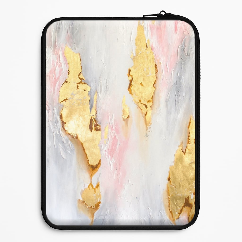 Gold Flaked Marble Pattern Universal Laptop Sleeve