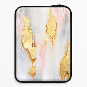Gold Flaked Marble Pattern Laptop Sleeve 1