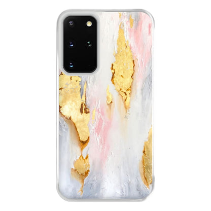 Gold Flaked Marble Pattern Phone Case for Galaxy S20 Plus