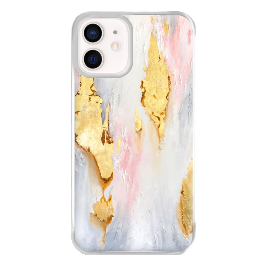 Gold Flaked Marble Pattern Phone Case for iPhone 13 Mini