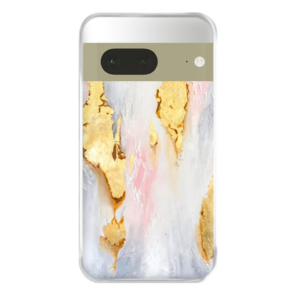 Gold Flaked Marble Pattern Phone Case for Google Pixel 7a