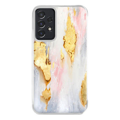 Gold Flaked Marble Pattern Phone Case for Galaxy A52 / A52s