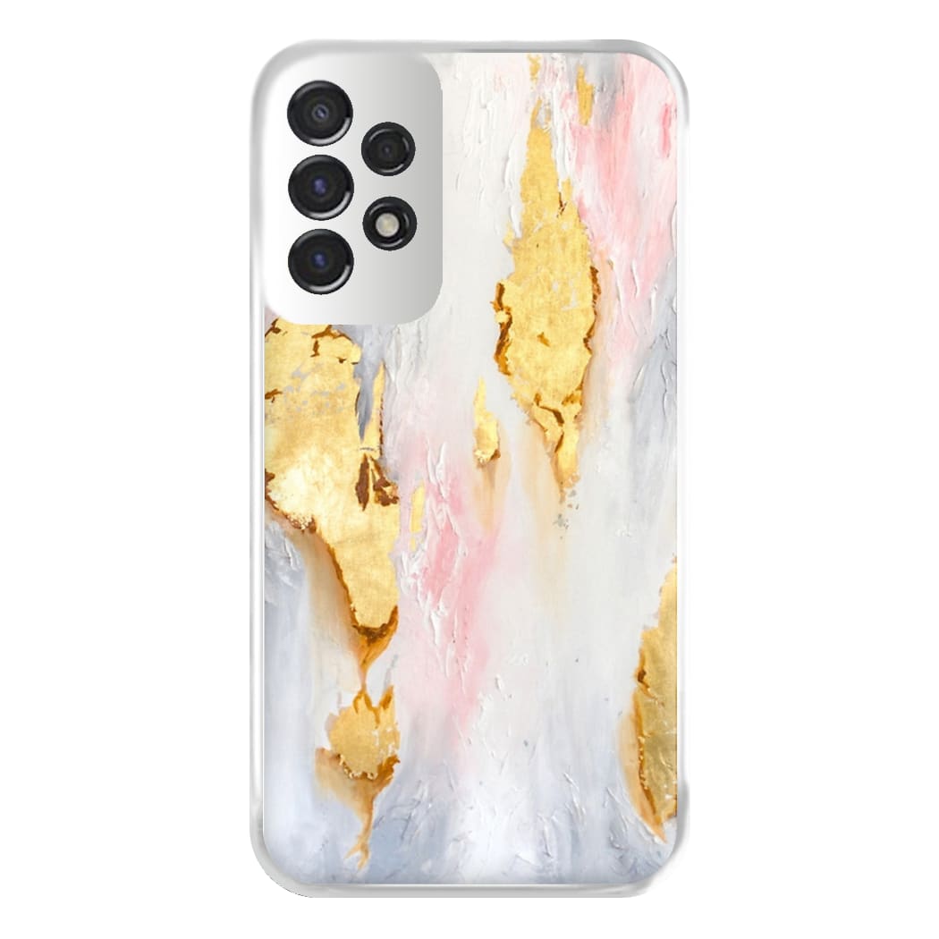 Gold Flaked Marble Pattern Phone Case for Galaxy A53