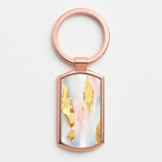 Gold Flaked Marble Pattern Luxury Keyring 4