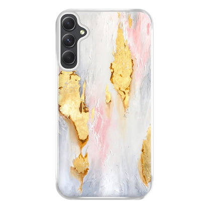 Gold Flaked Marble Pattern Phone Case for Galaxy A14