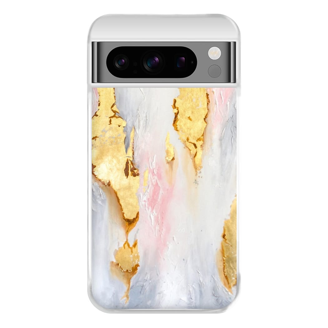 Gold Flaked Marble Pattern Phone Case for Google Pixel 8 Pro