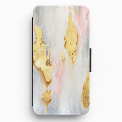 Gold Flaked Marble Pattern Flip / Wallet Phone Case
